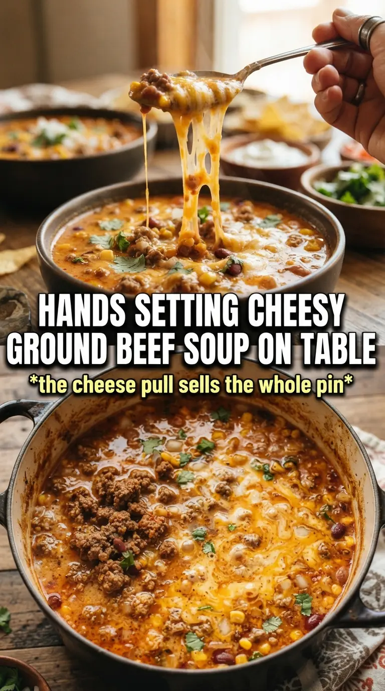 Creamy Cheesy Ground Beef Taco Soup creamy cheesy