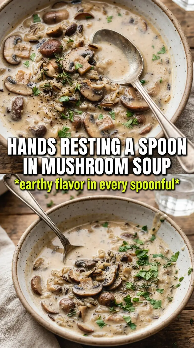 Creamy Mushroom Chicken and Wild Rice Soup creamy mushroomy hearty