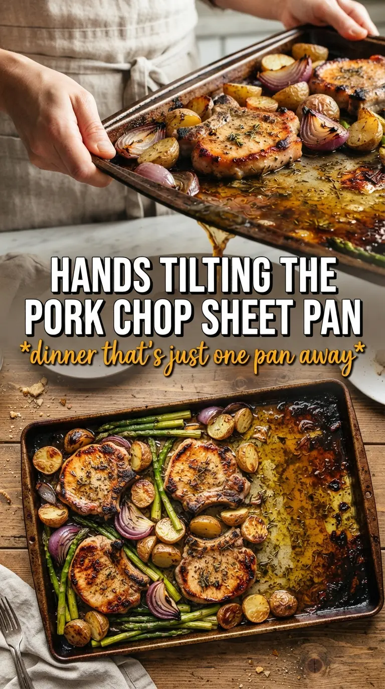 sheet pan pork chops and potatoes juicy golden